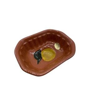 Stangl Pottery Mini Dish Bowl Gelatin Mold Soap Dish Plate Tan Brown Lemon